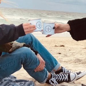 NEW White stainless steel enamel camping mug